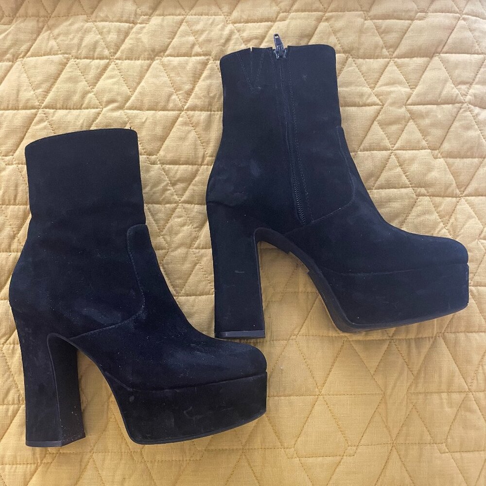 Jeffrey Campbell Suede Platform Black boots - size 7